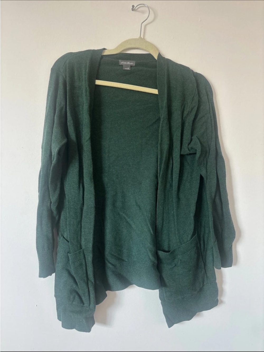 Eddie Bauer Forest Green Open-Front Women's Cardigan